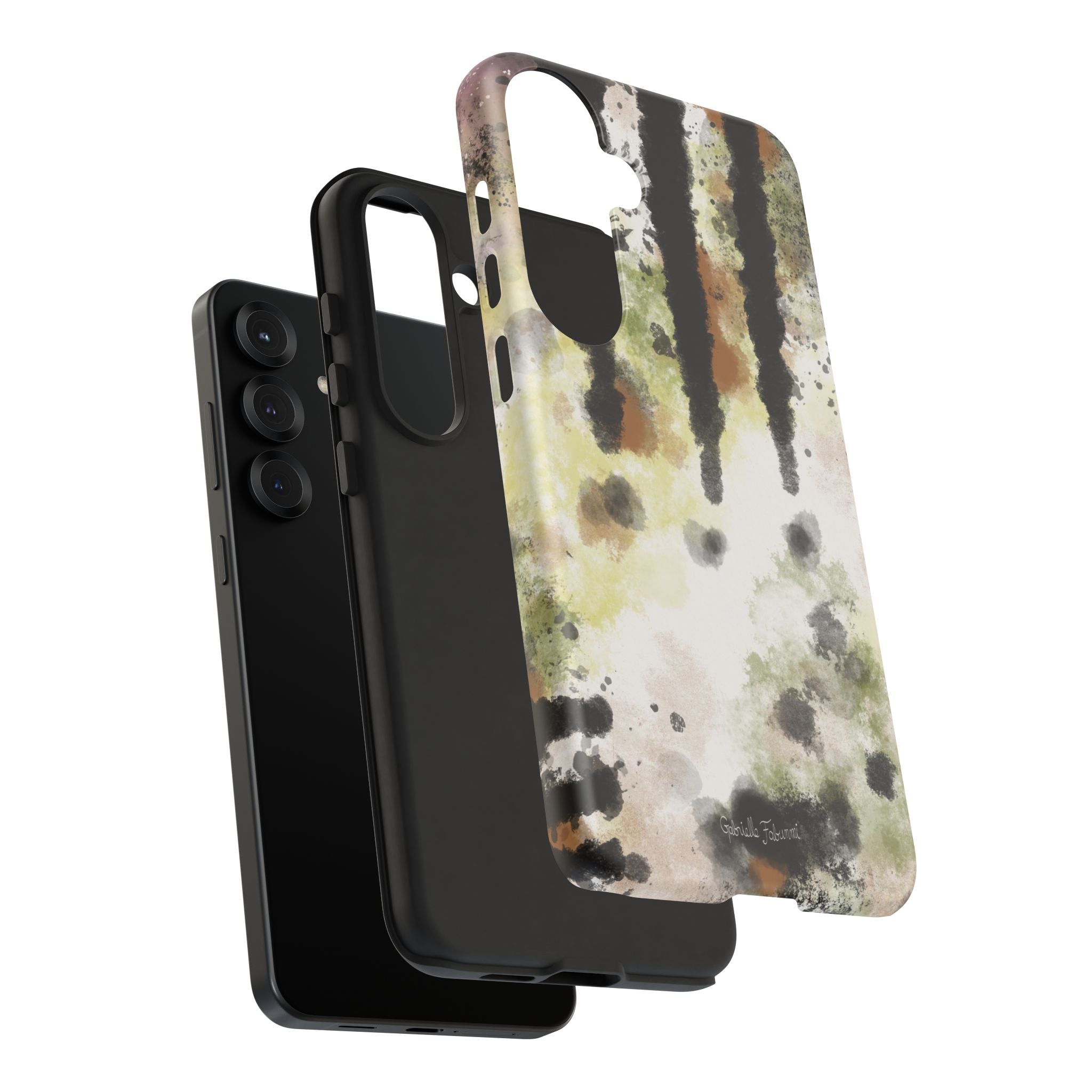 Abstract Camouflage Tough Phone Case — Watercolor Drip Design