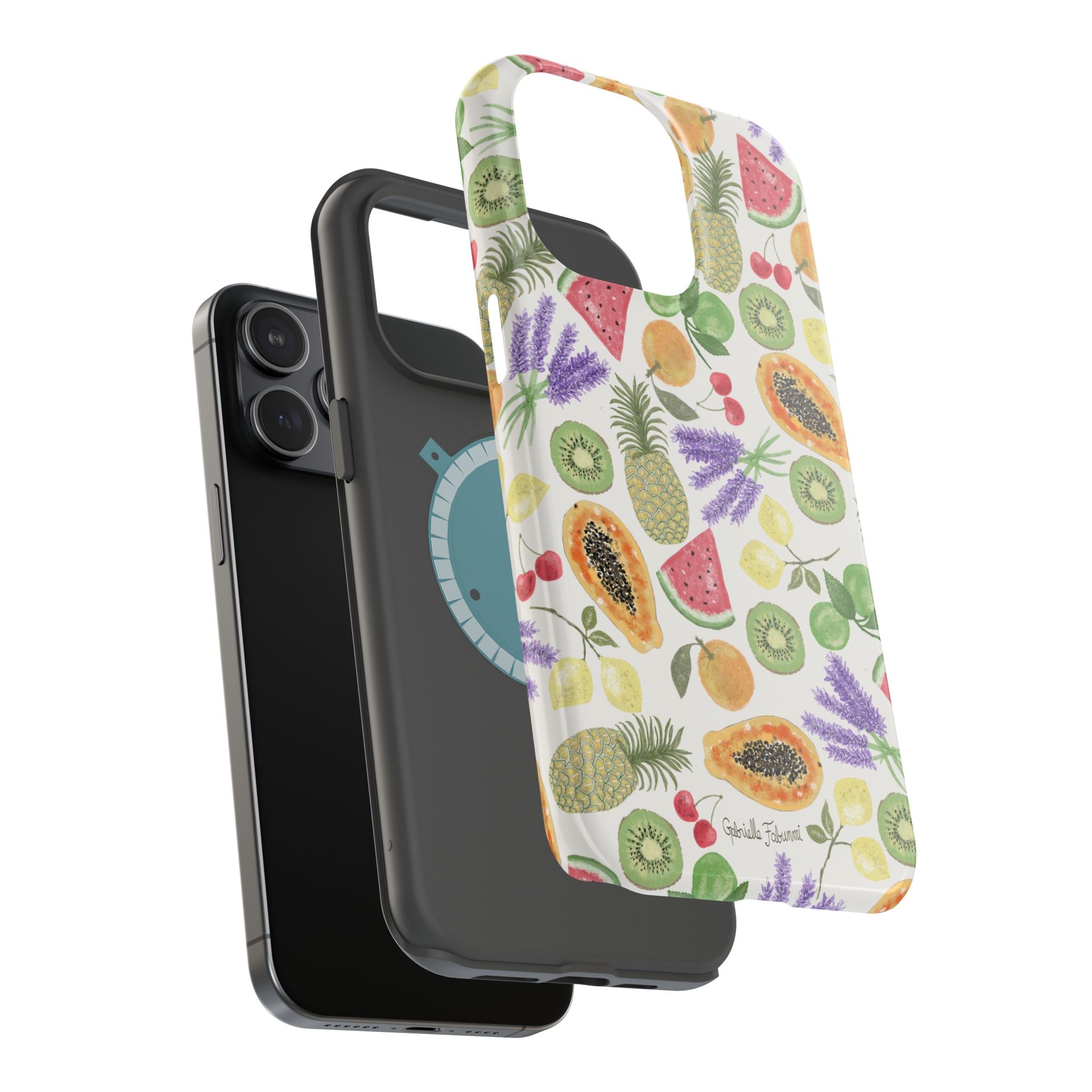 Tropical Fruit Magnetic Impact Phone Case — Watercolor Kiwi, Papaya & Watermelon
