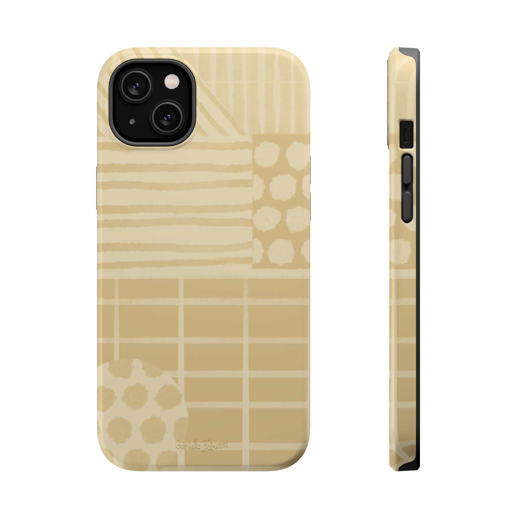 Magnetic Impact-Resistant Phone Case — Neutral Geometric Pattern