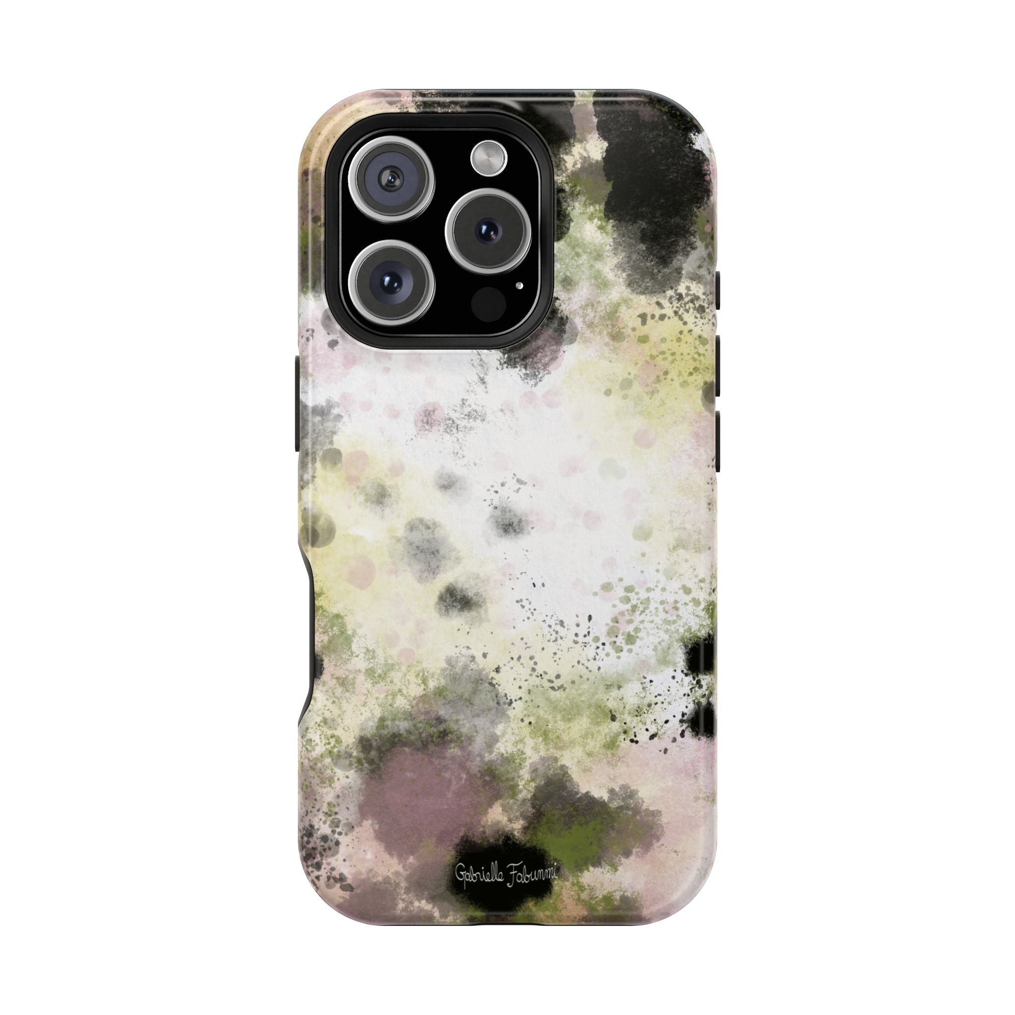 Watercolor Moss Phone Case — Impact‑Resistant Magnetic iPhone Cover