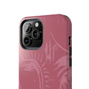 Abstract Line Face Tough Phone Case | Blush Pink Minimalist Art