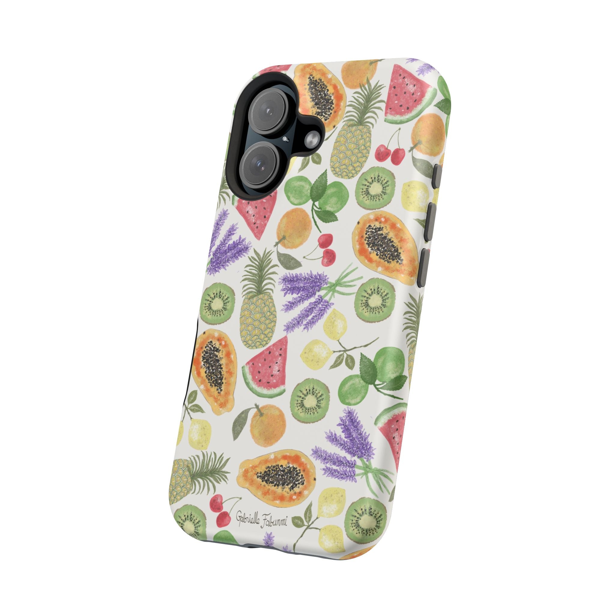 Tropical Fruit Magnetic Impact Phone Case — Watercolor Kiwi, Papaya & Watermelon