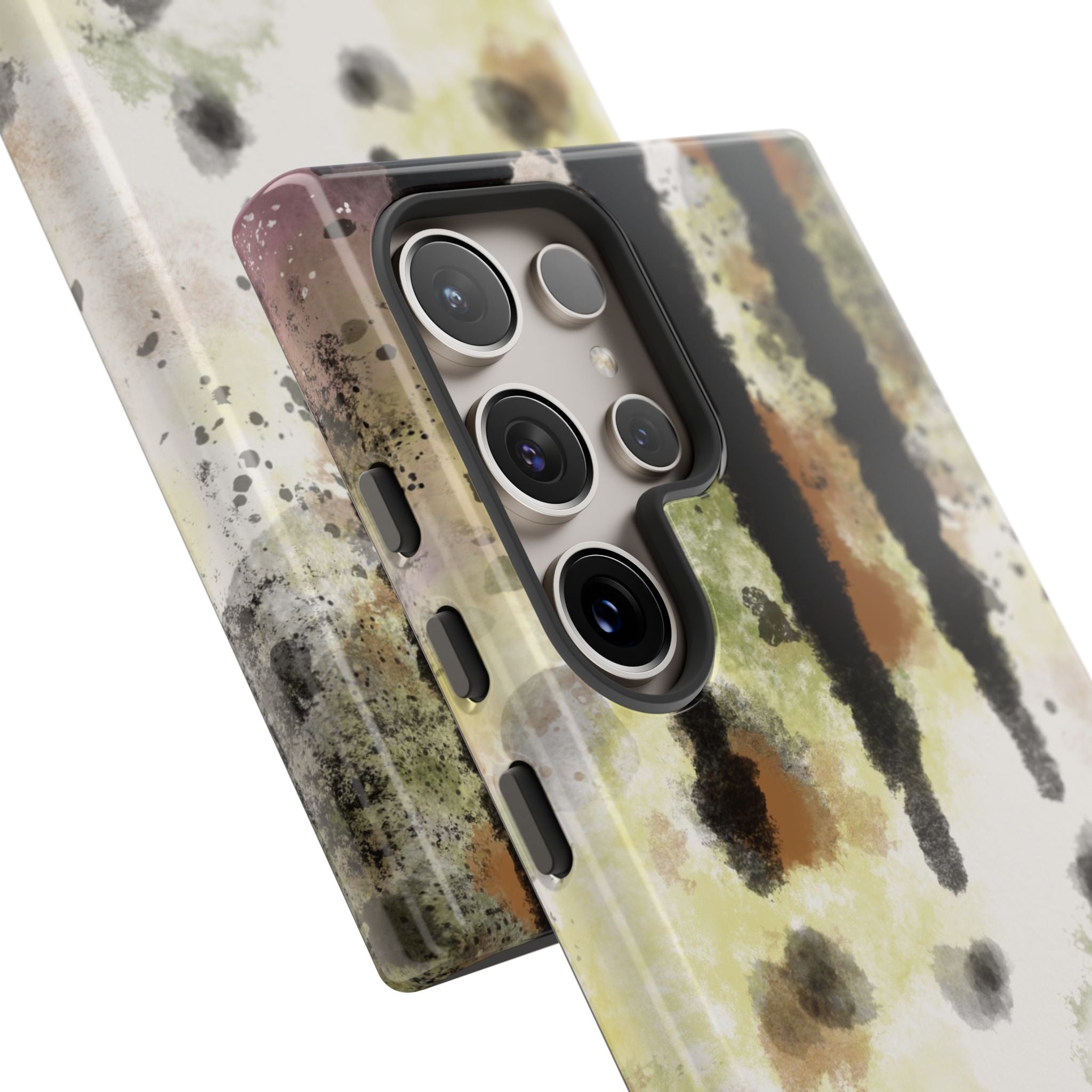 Abstract Camouflage Tough Phone Case — Watercolor Drip Design
