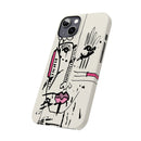 Abstract Face Line Art Slim Phone Case | Minimal Pink Accent