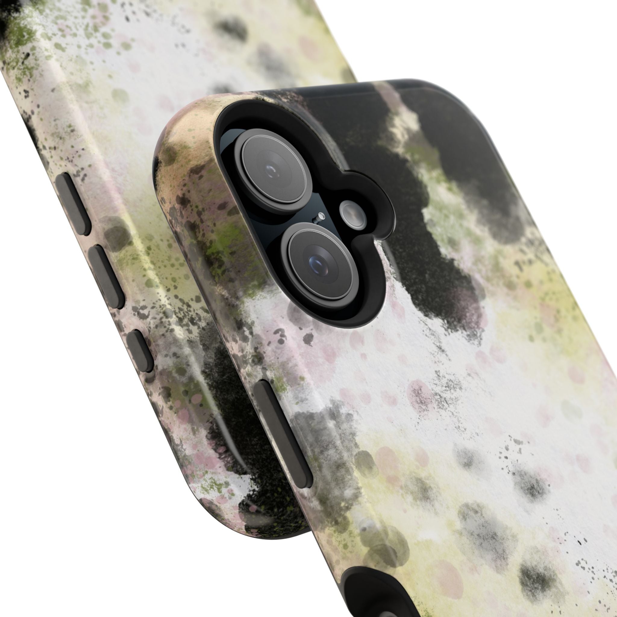 Watercolor Moss Phone Case — Impact‑Resistant Magnetic iPhone Cover