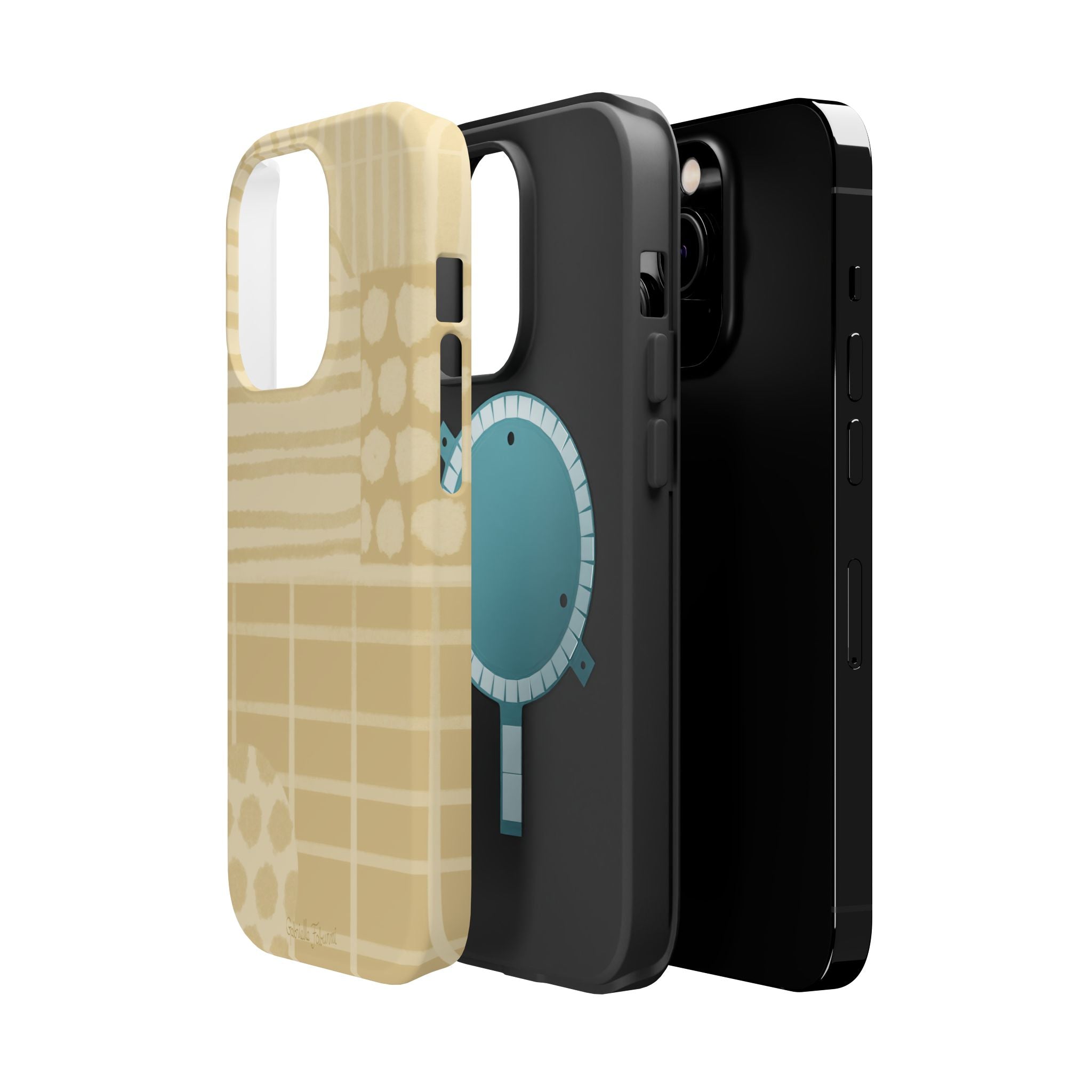 Magnetic Impact-Resistant Phone Case — Neutral Geometric Pattern