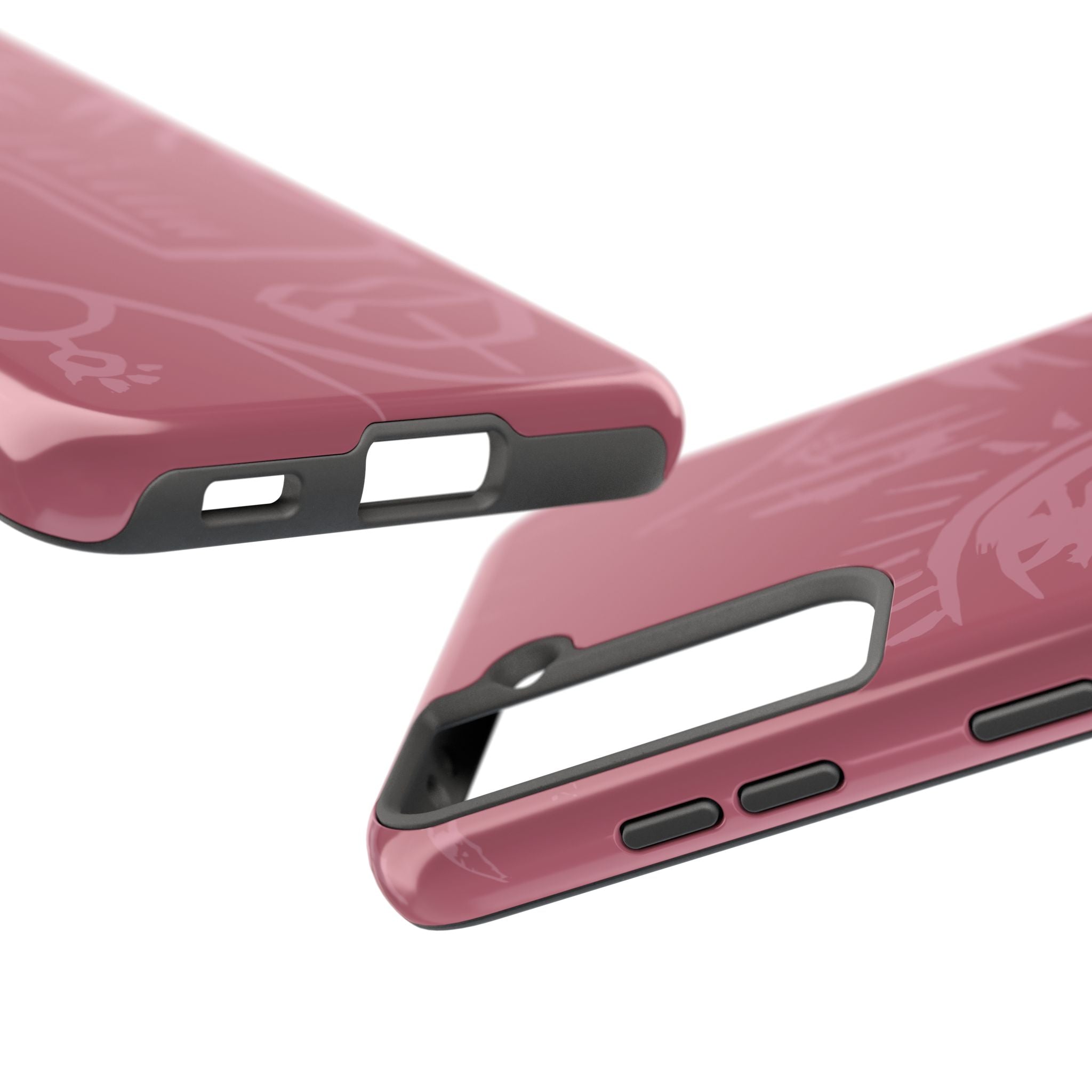 Abstract Line Face Tough Phone Case | Blush Pink Minimalist Art