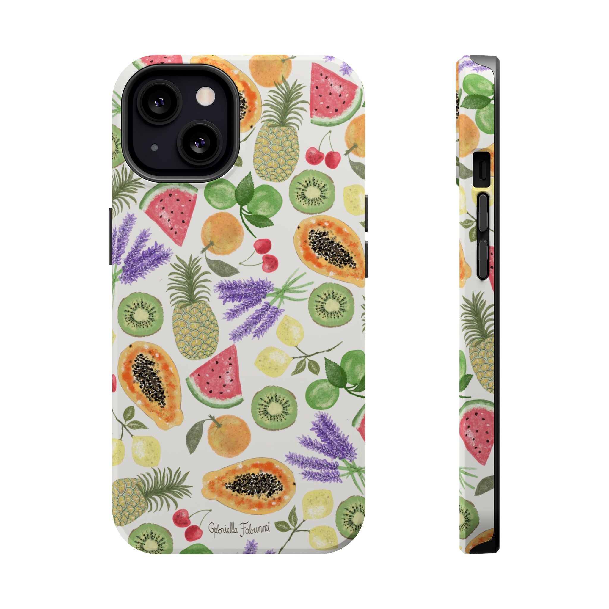 Tropical Fruit Magnetic Impact Phone Case — Watercolor Kiwi, Papaya & Watermelon