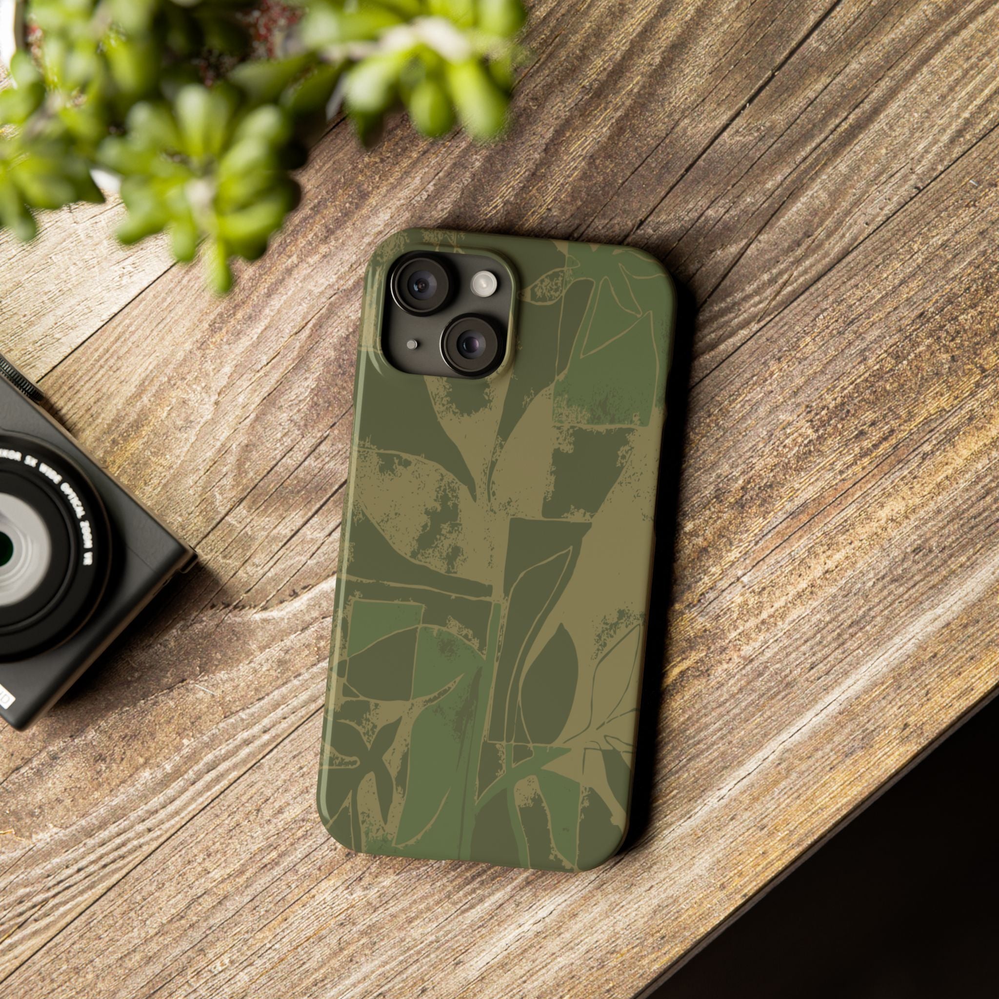 Green Color Block | Slim Phone Case
