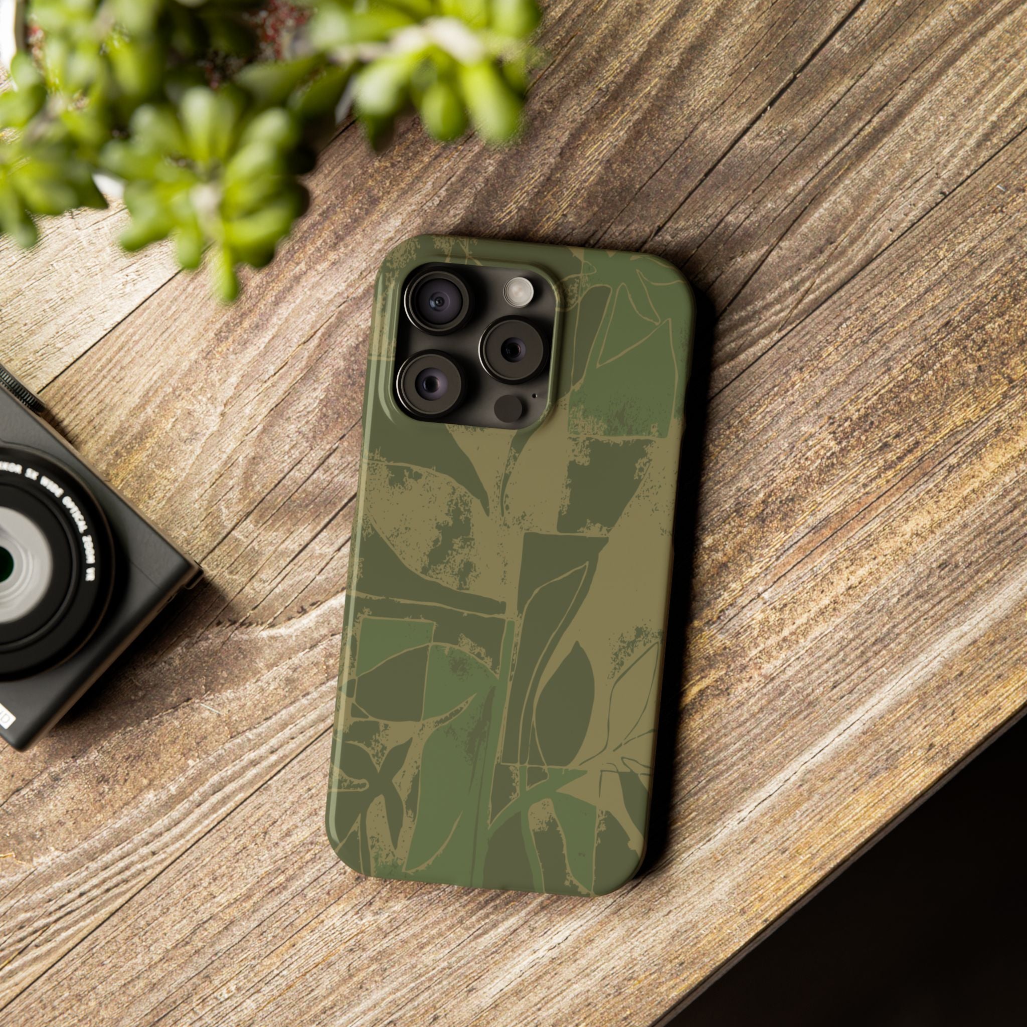 Green Color Block | Slim Phone Case
