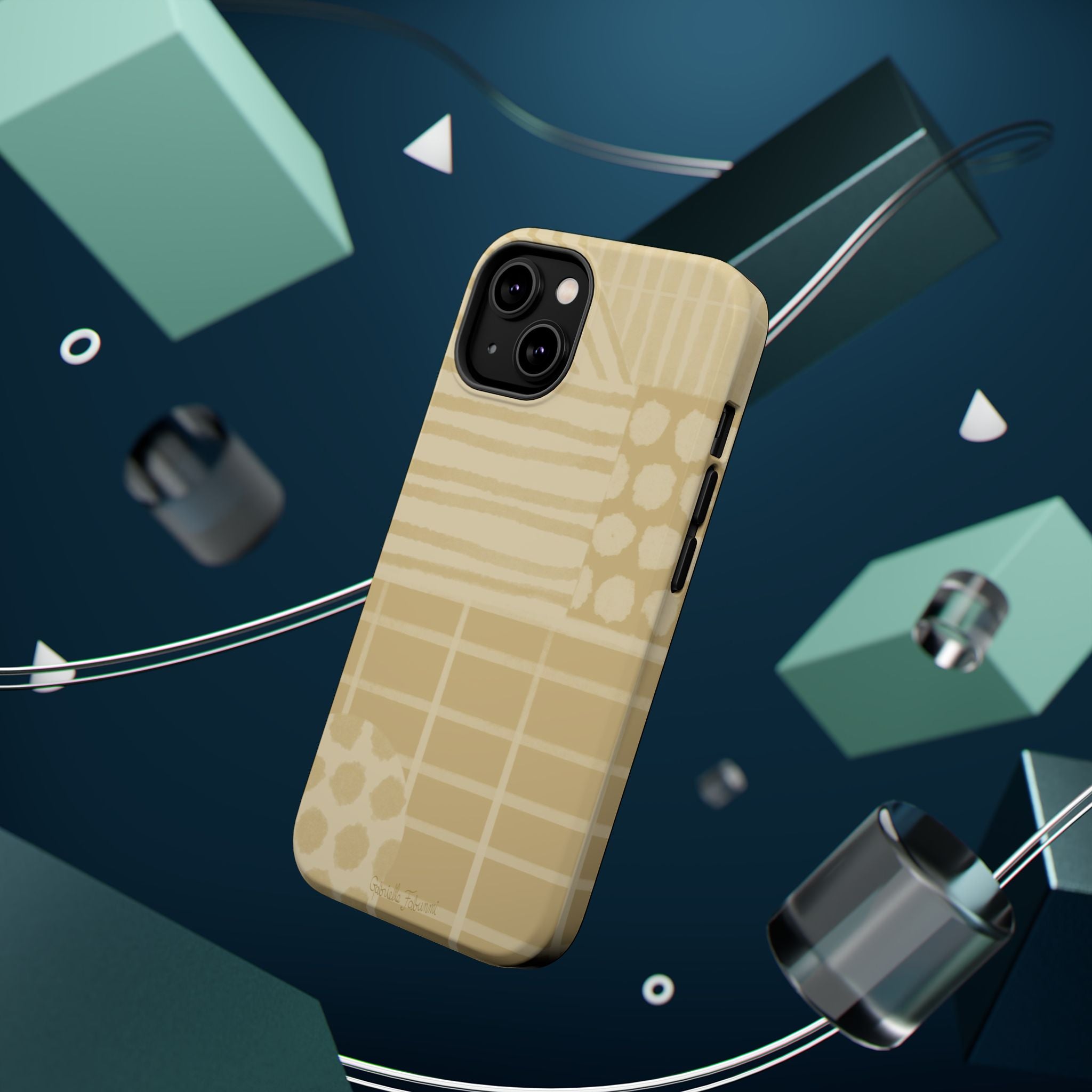Magnetic Impact-Resistant Phone Case — Neutral Geometric Pattern