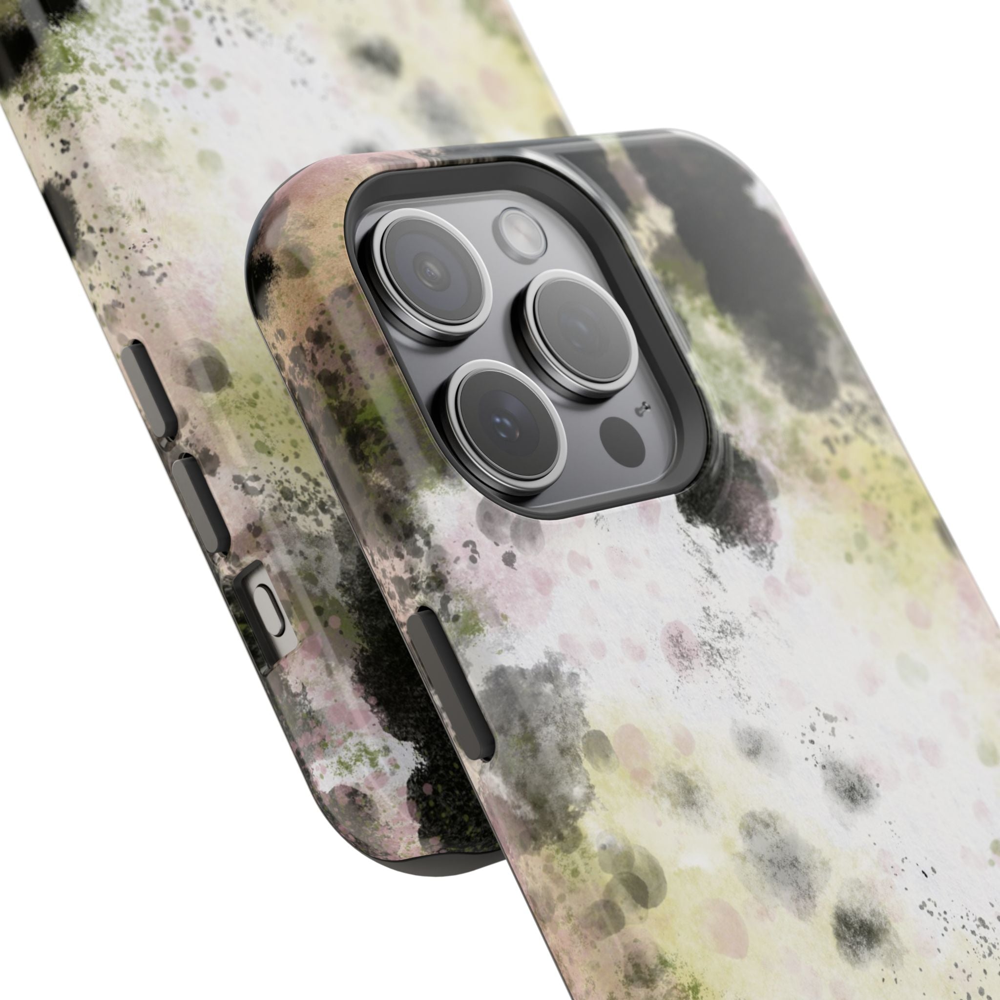 Watercolor Moss Phone Case — Impact‑Resistant Magnetic iPhone Cover