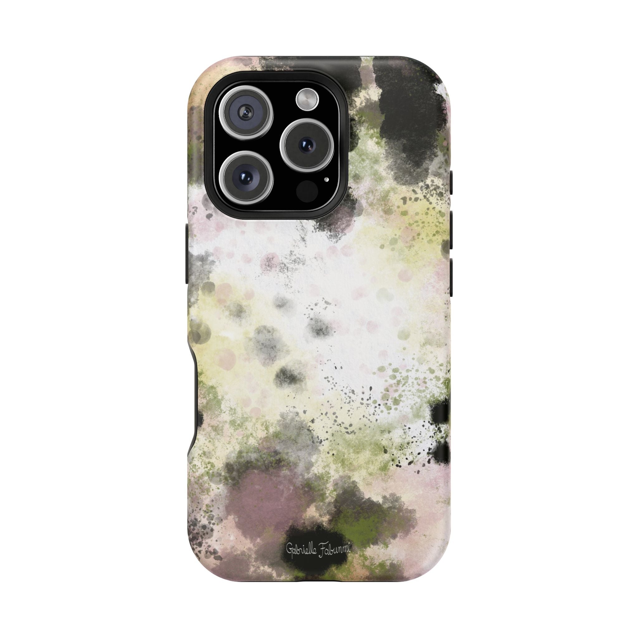 Watercolor Moss Phone Case — Impact‑Resistant Magnetic iPhone Cover