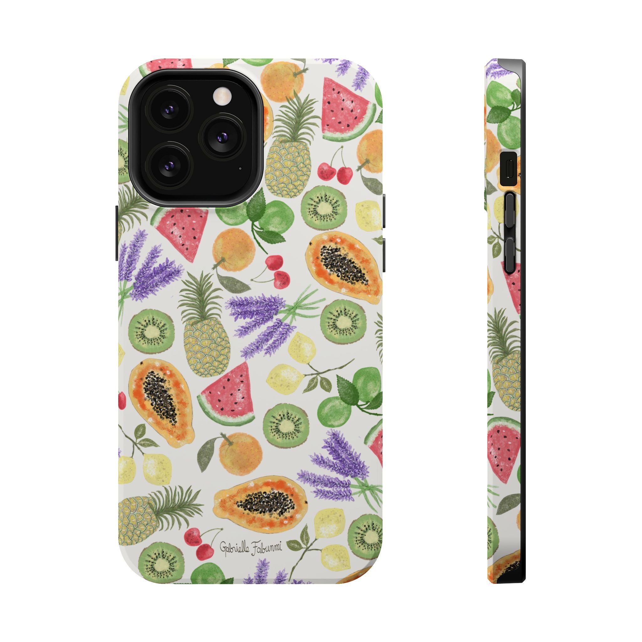 Tropical Fruit Magnetic Impact Phone Case — Watercolor Kiwi, Papaya & Watermelon