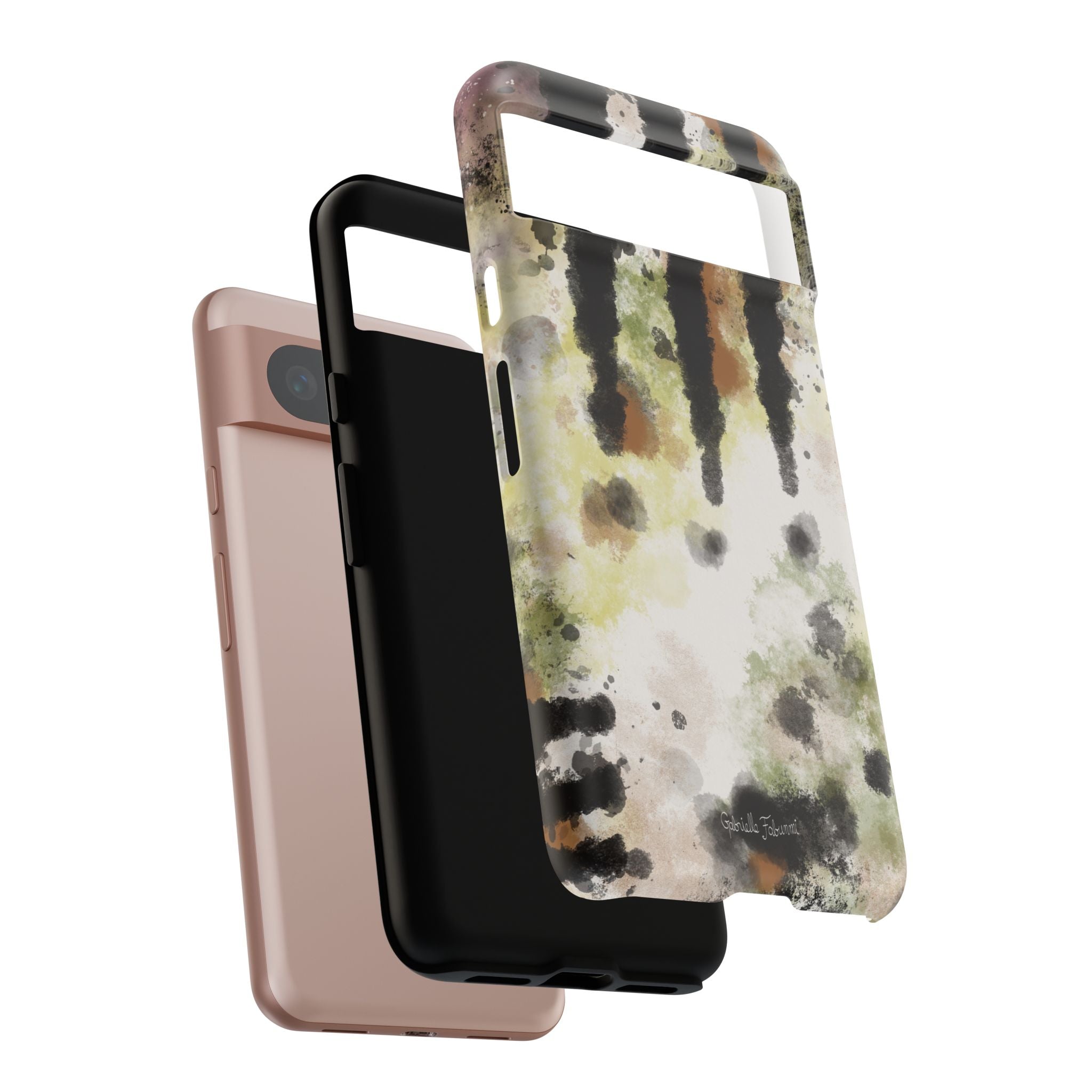 Abstract Camouflage Tough Phone Case — Watercolor Drip Design