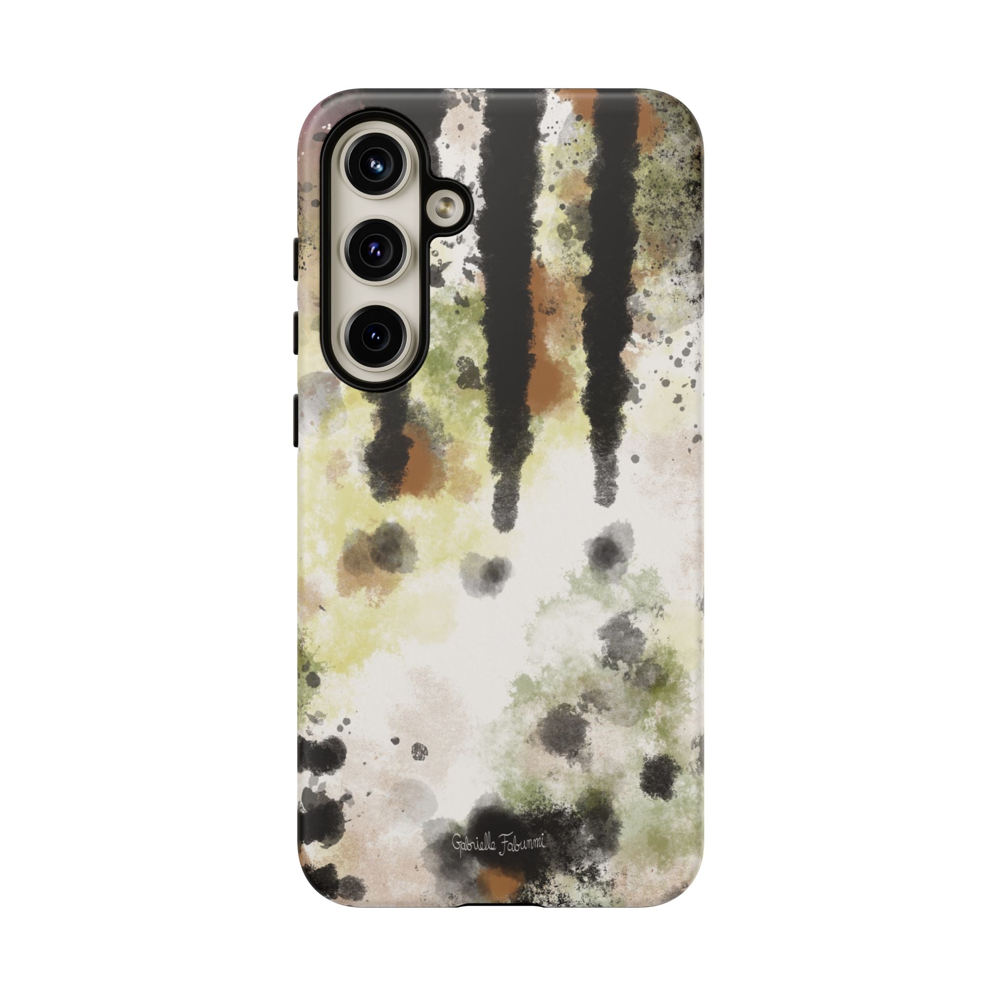 Abstract Camouflage Tough Phone Case — Watercolor Drip Design