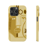Abstract Face Art Slim Phone Case | Minimalist Neutral Tones