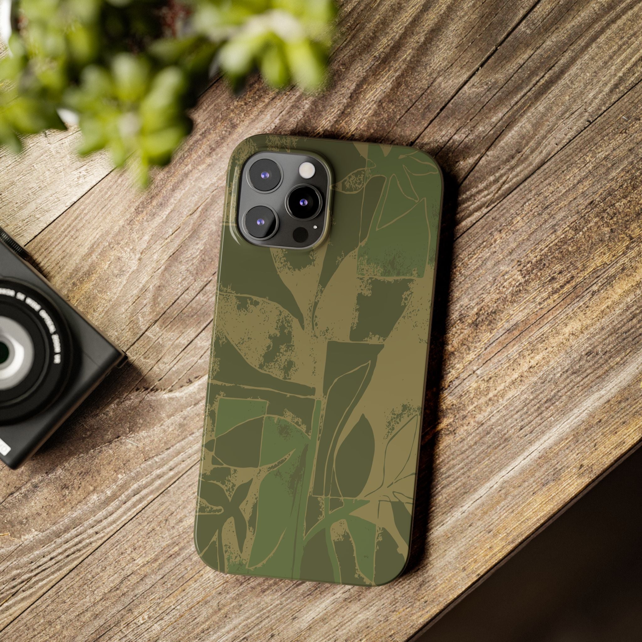 Green Color Block | Slim Phone Case