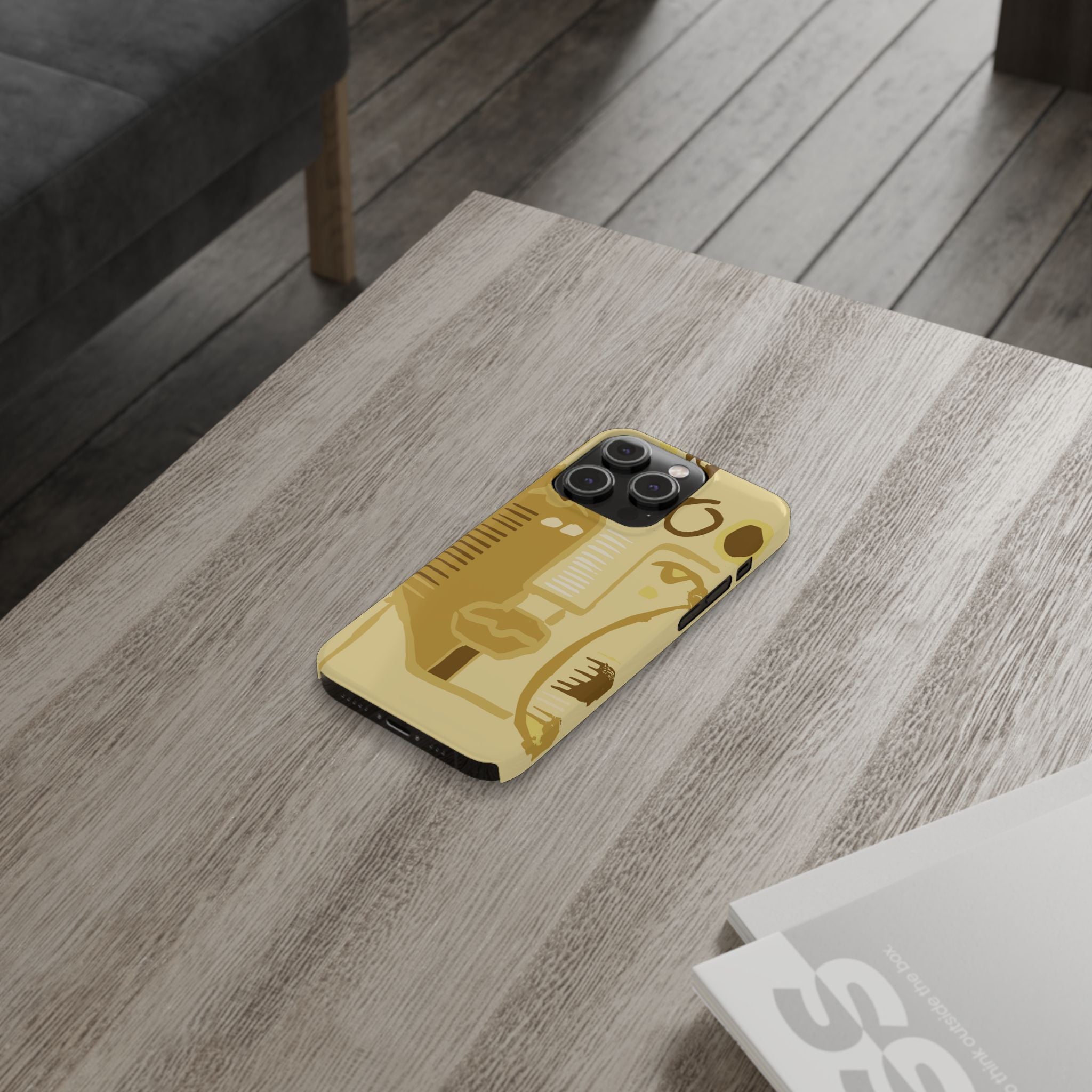 Abstract Face Art Slim Phone Case | Minimalist Neutral Tones