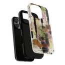 Watercolor Ink Splash Tough Phone Case — Abstract Olive, Blush & Charcoal Protective Cover