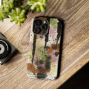 Watercolor Ink Splash Tough Phone Case — Abstract Olive, Blush & Charcoal Protective Cover