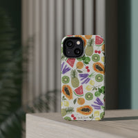 Tropical Fruit Magnetic Impact Phone Case — Watercolor Kiwi, Papaya & Watermelon