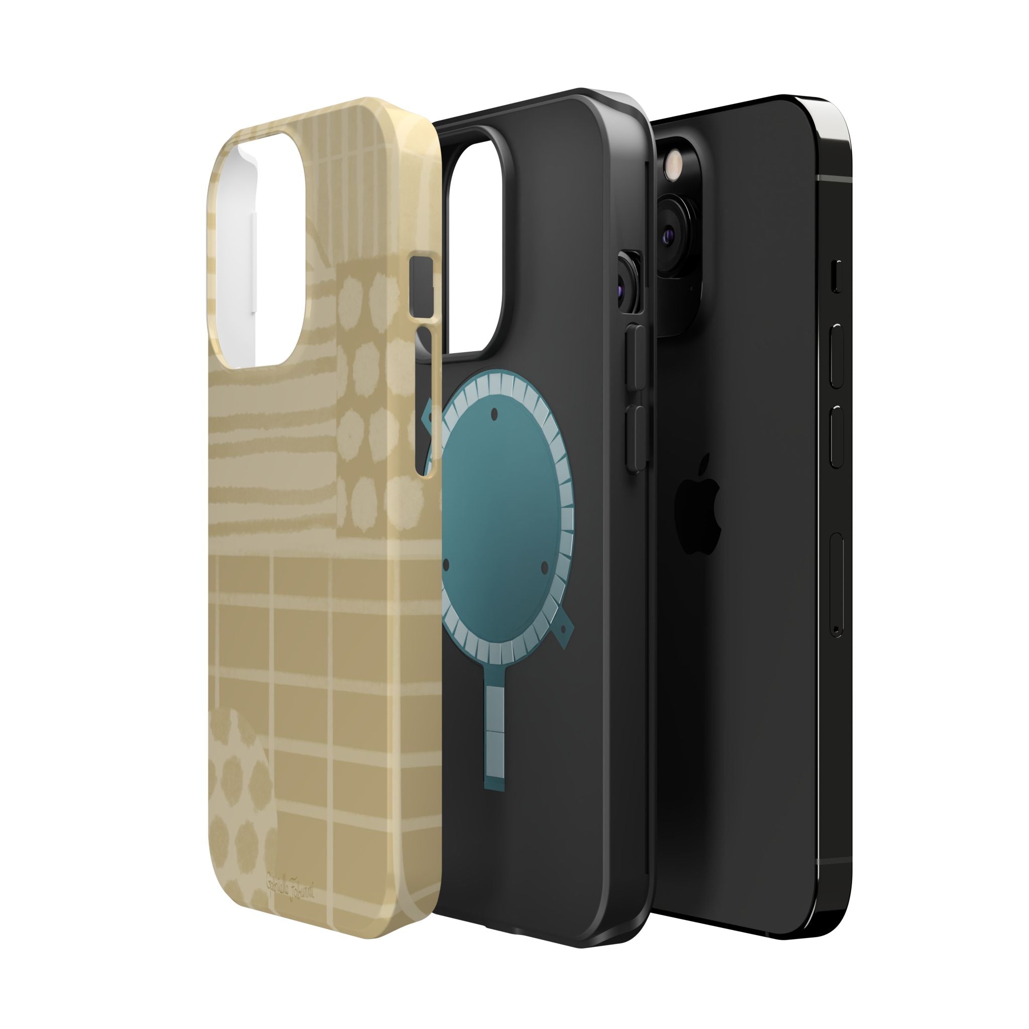 Magnetic Impact-Resistant Phone Case — Neutral Geometric Pattern