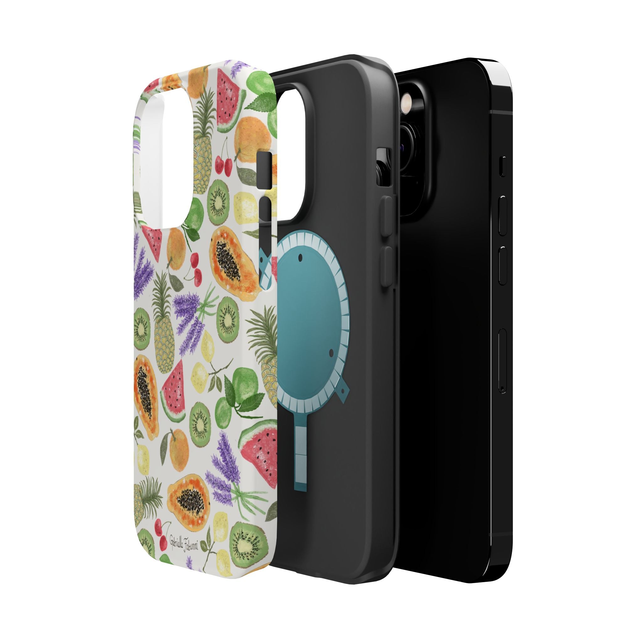 Tropical Fruit Magnetic Impact Phone Case — Watercolor Kiwi, Papaya & Watermelon
