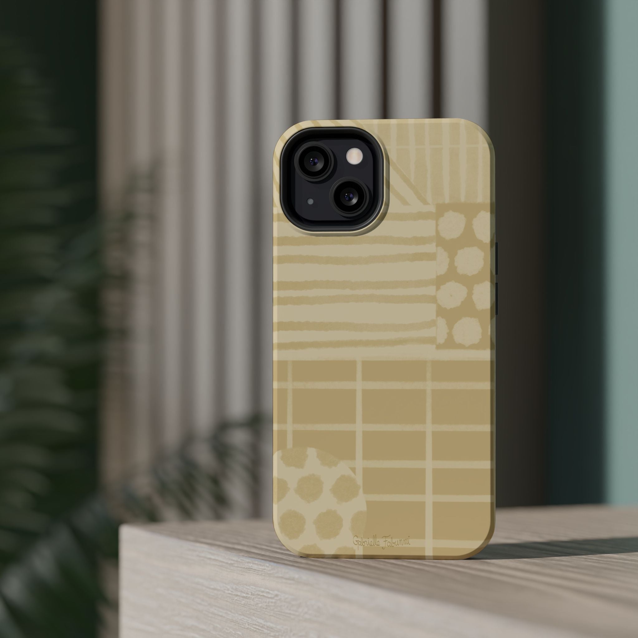 Magnetic Impact-Resistant Phone Case — Neutral Geometric Pattern