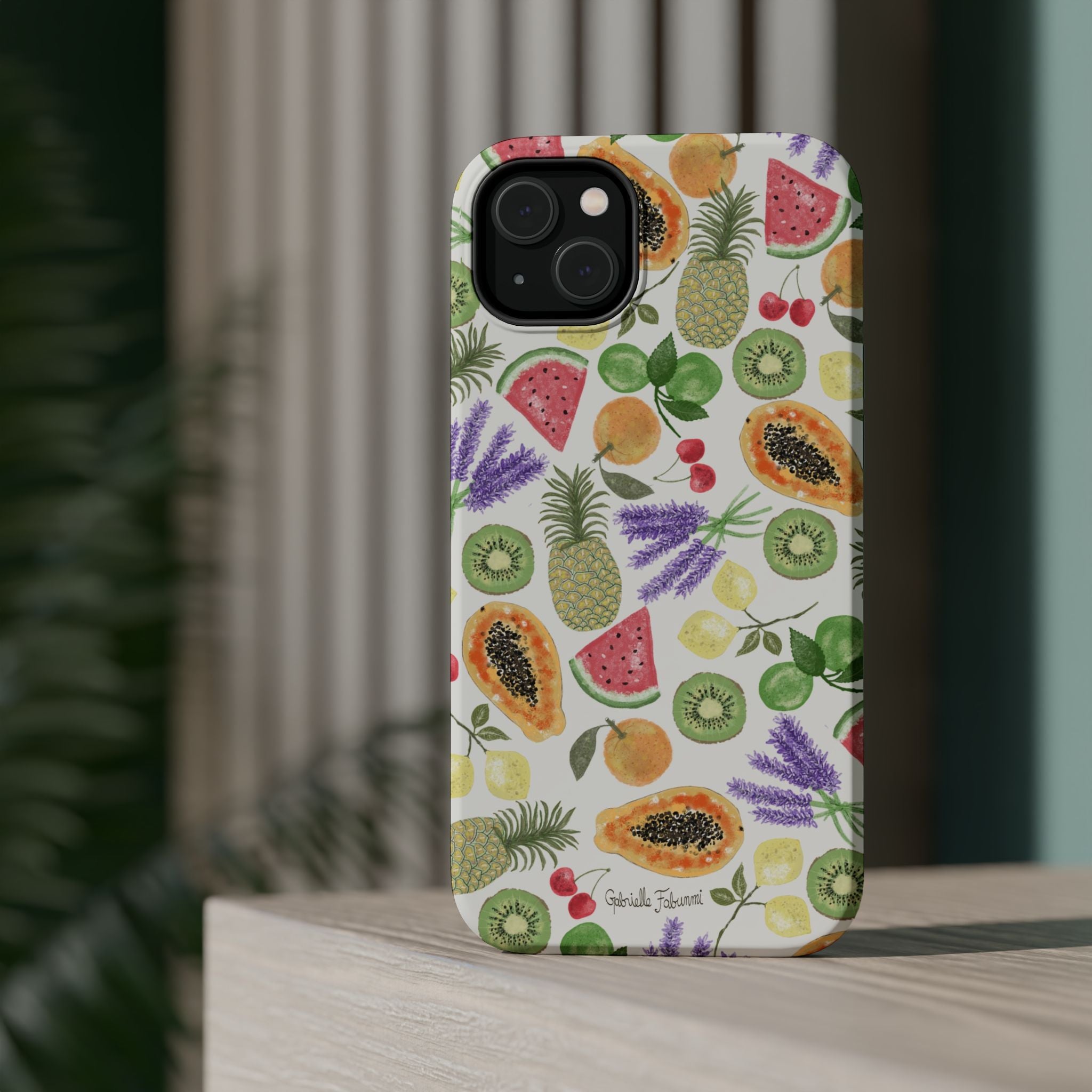 Tropical Fruit Magnetic Impact Phone Case — Watercolor Kiwi, Papaya & Watermelon