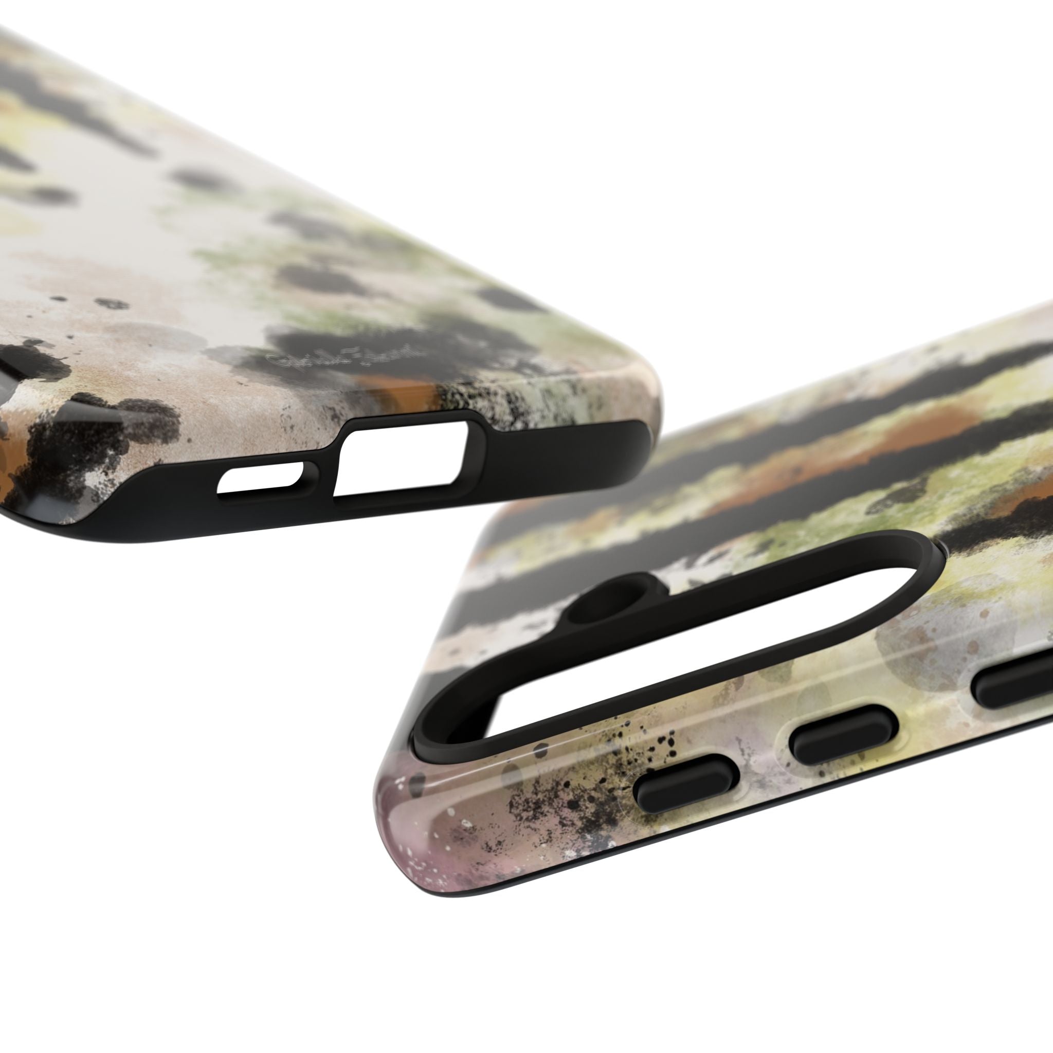 Abstract Camouflage Tough Phone Case — Watercolor Drip Design