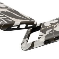 Floral Block Print Tough Phone Case — Black & White Botanical Protective Cover