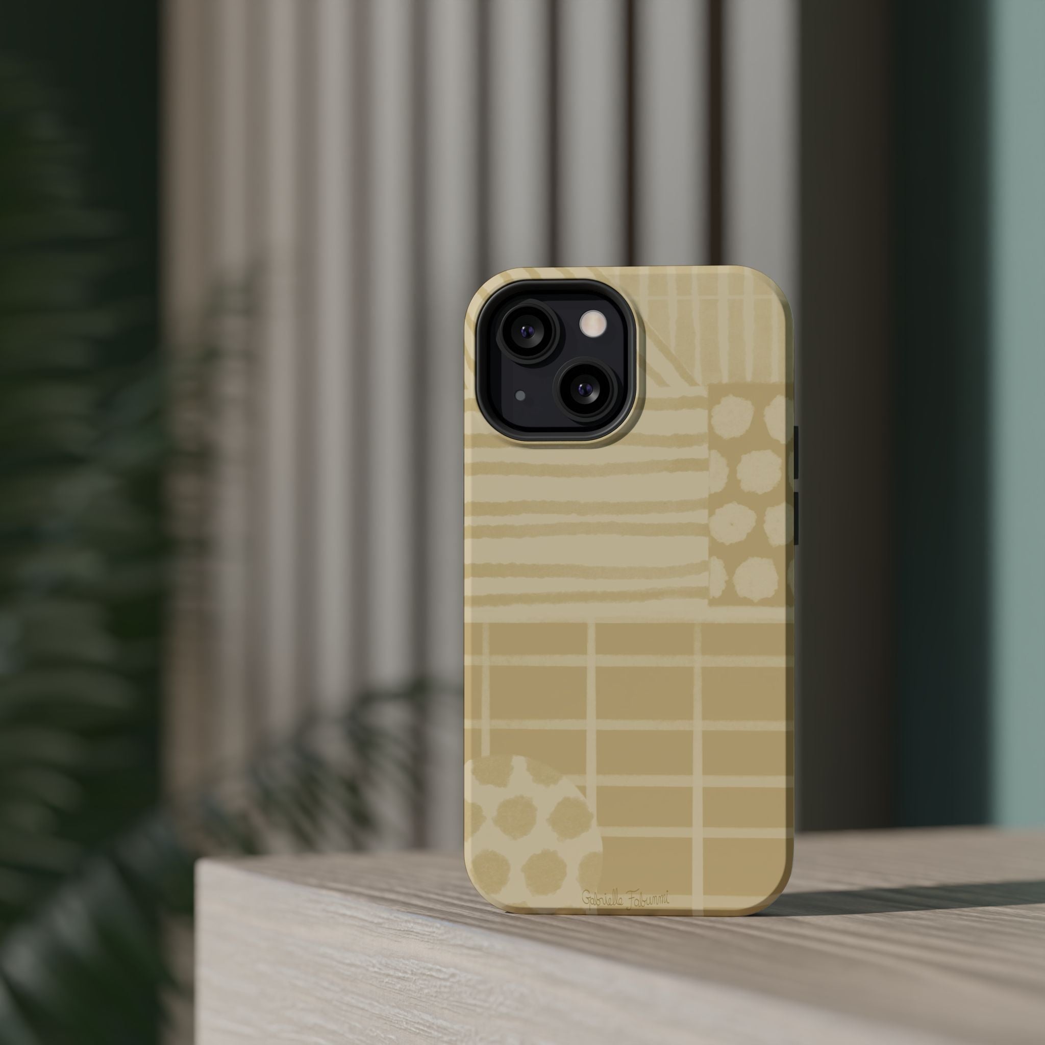 Magnetic Impact-Resistant Phone Case — Neutral Geometric Pattern