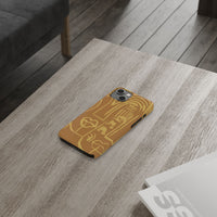Abstract Face Line Art Slim Phone Case | Minimalist Brown Sketch