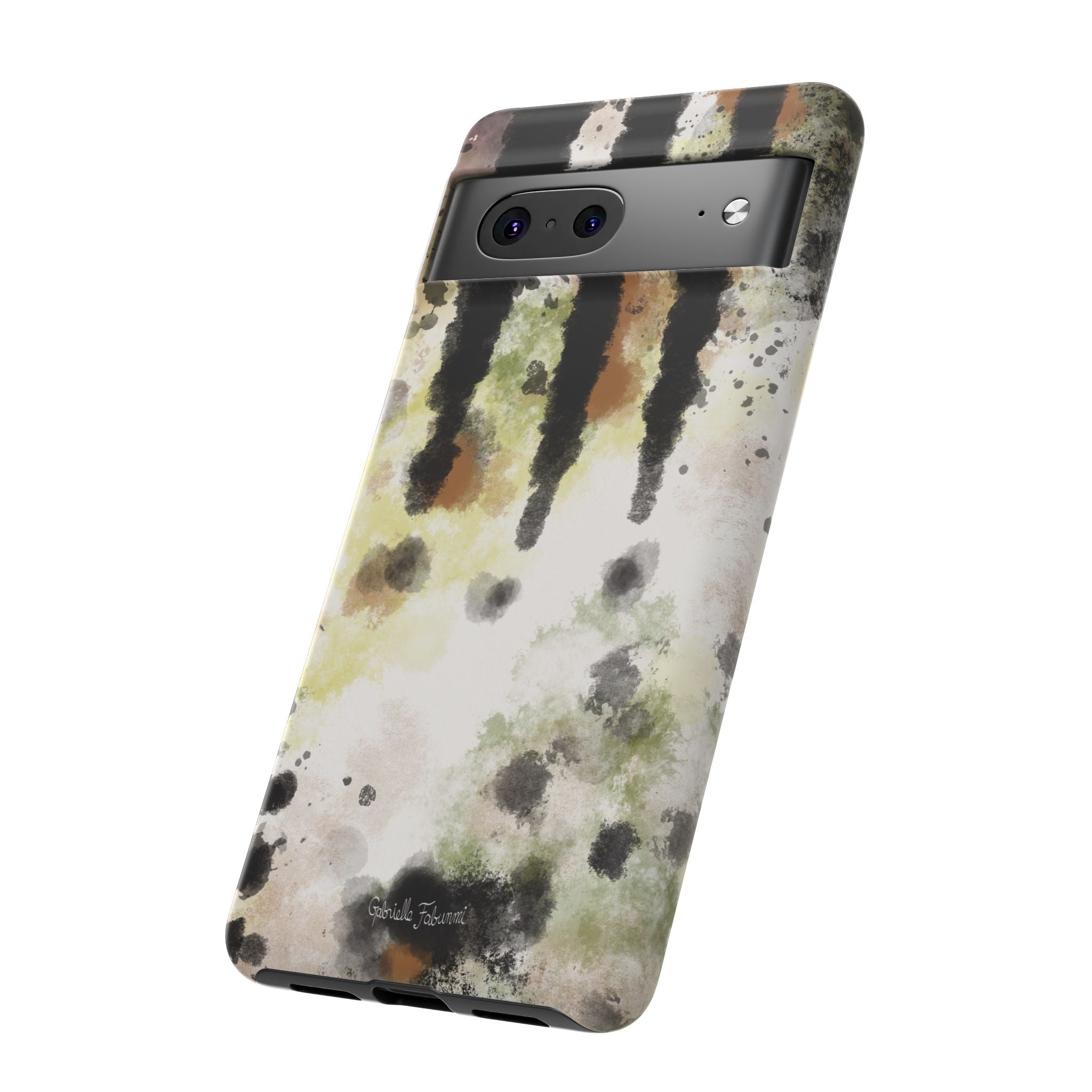 Abstract Camouflage Tough Phone Case — Watercolor Drip Design
