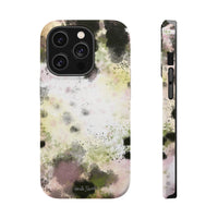 Watercolor Moss Phone Case — Impact‑Resistant Magnetic iPhone Cover