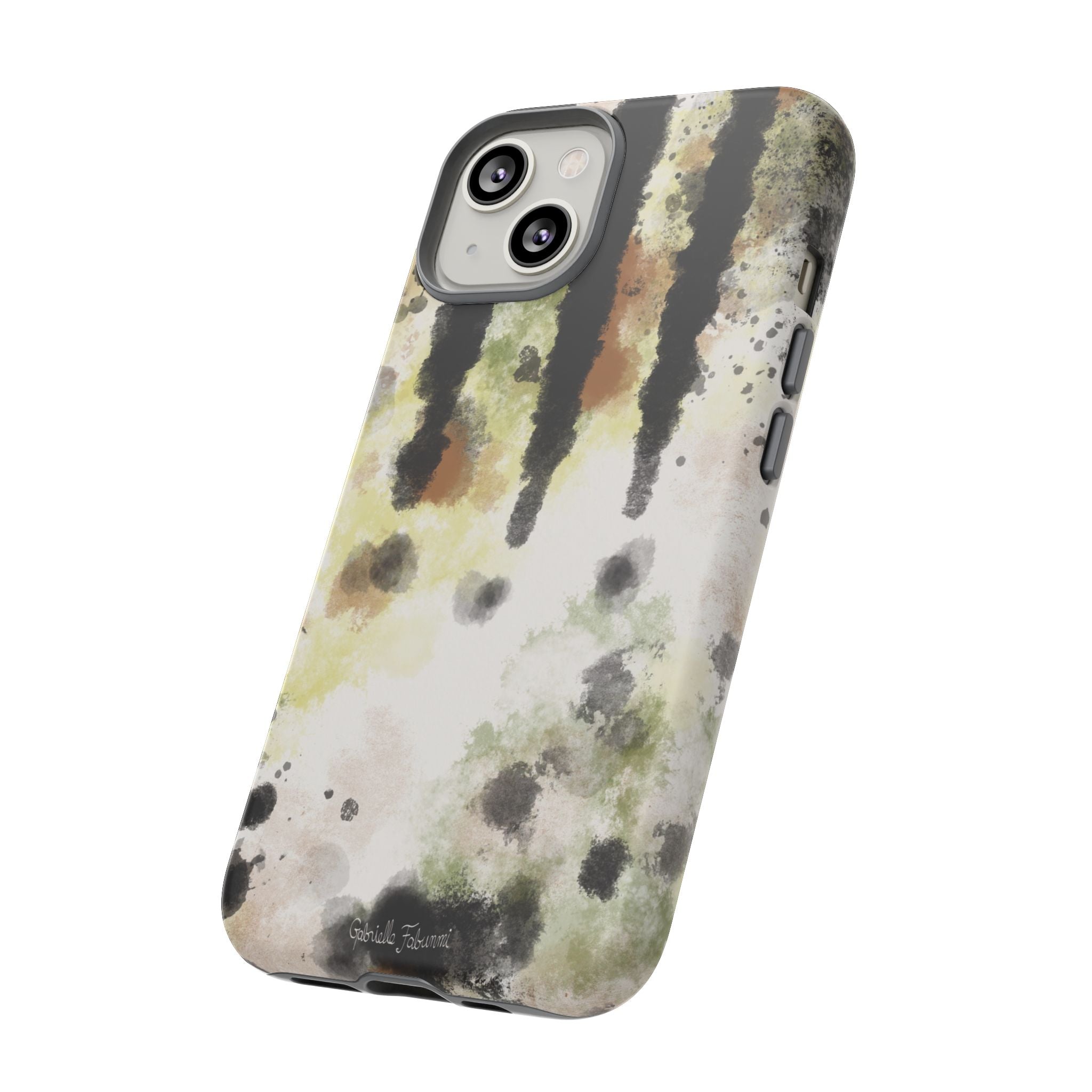 Abstract Camouflage Tough Phone Case — Watercolor Drip Design