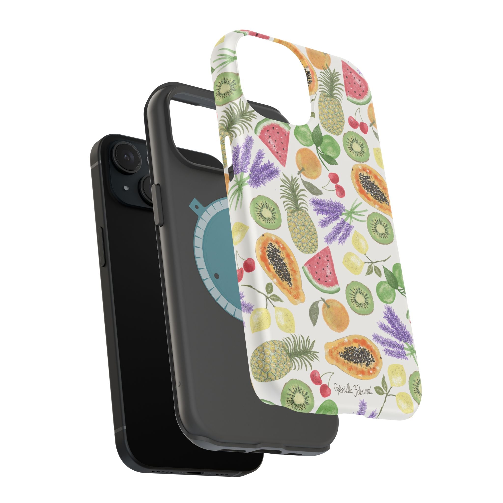 Tropical Fruit Magnetic Impact Phone Case — Watercolor Kiwi, Papaya & Watermelon