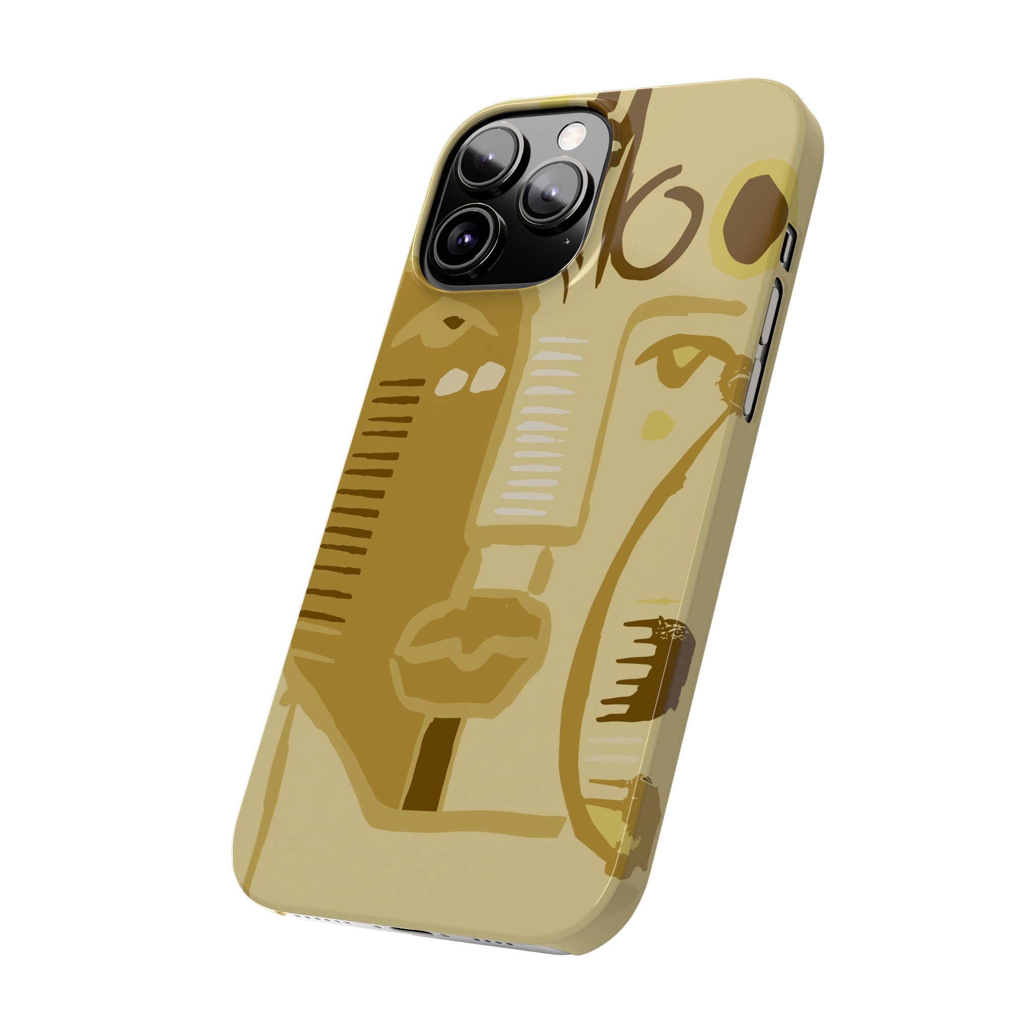 Abstract Face Art Slim Phone Case | Minimalist Neutral Tones