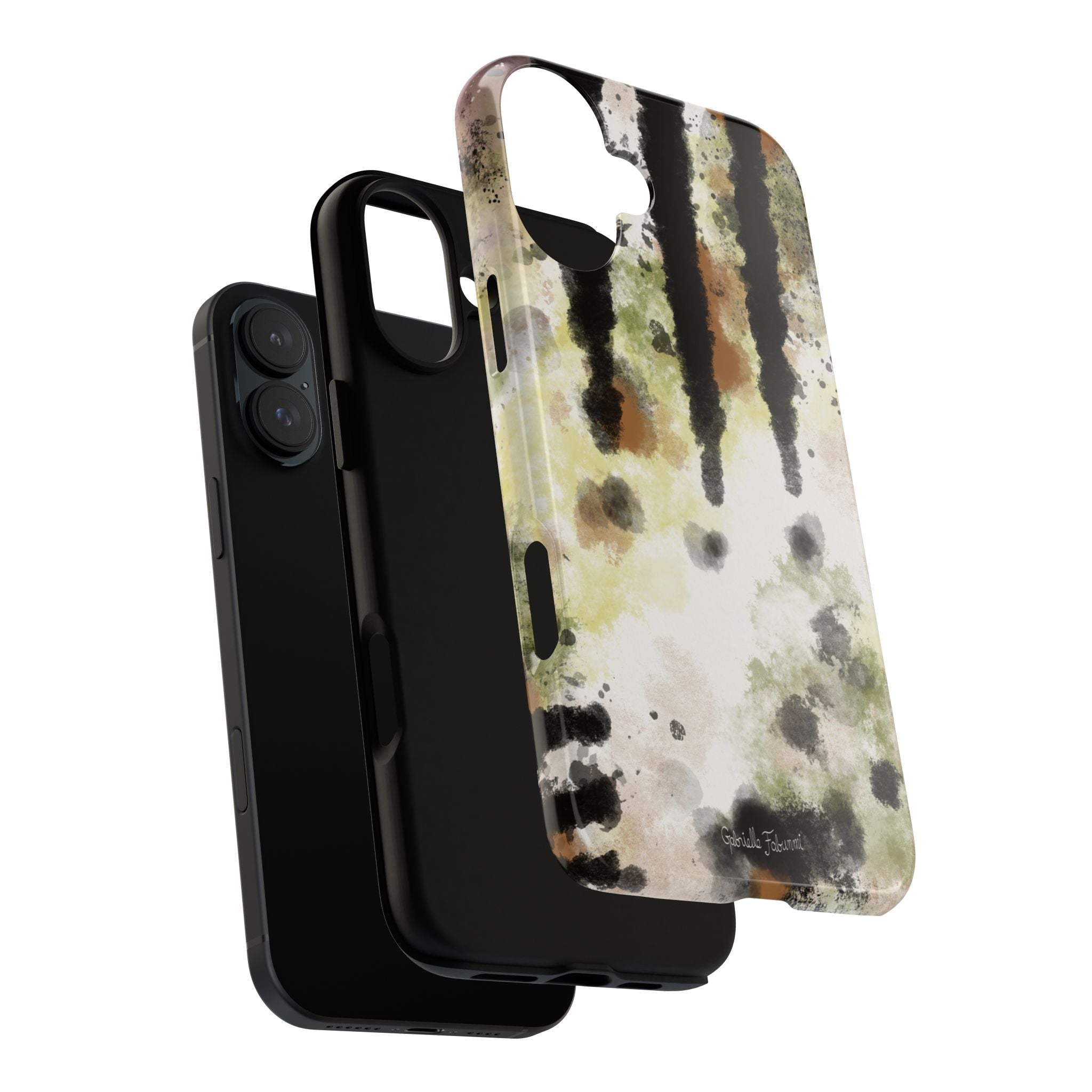 Abstract Camouflage Tough Phone Case — Watercolor Drip Design