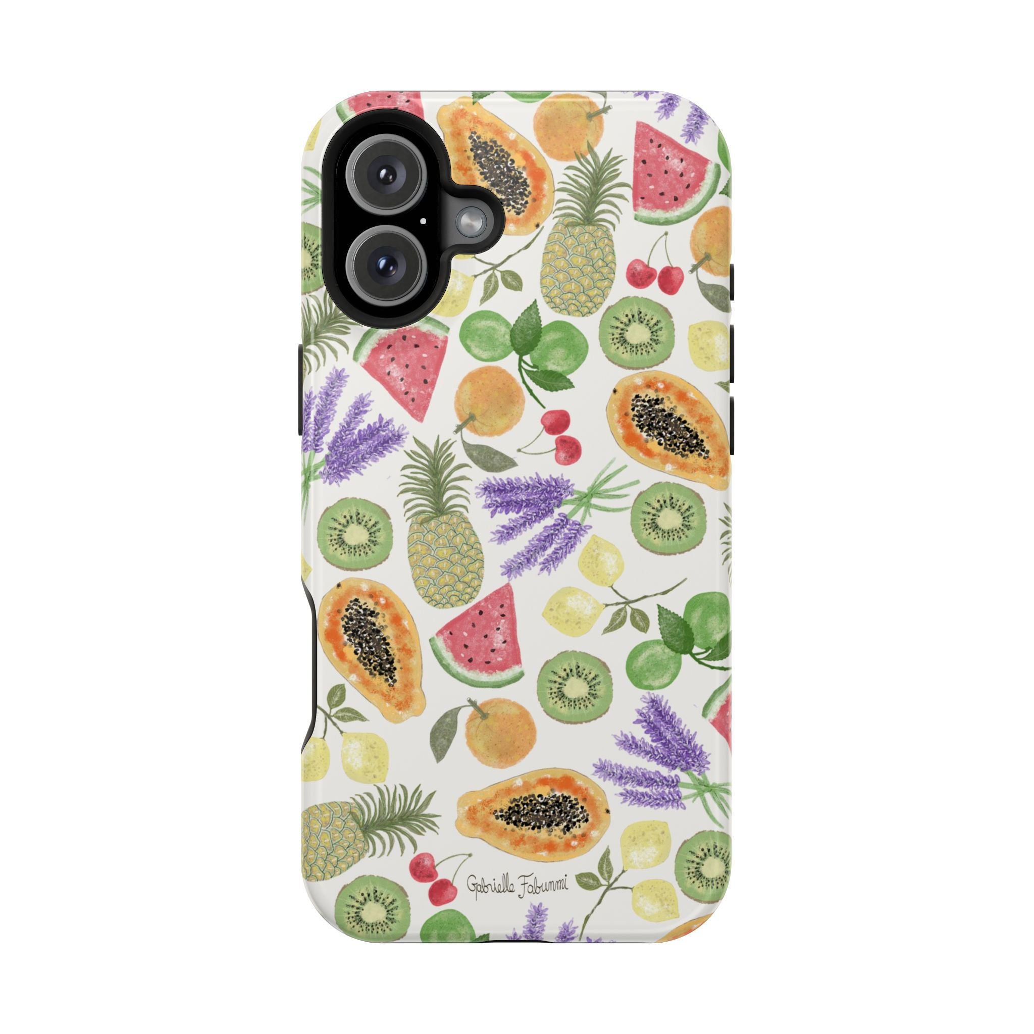 Tropical Fruit Magnetic Impact Phone Case — Watercolor Kiwi, Papaya & Watermelon