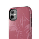 Abstract Line Face Tough Phone Case | Blush Pink Minimalist Art