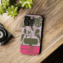 Slim Phone Case — Retro Monstera Plant Pink Green Botanical Design