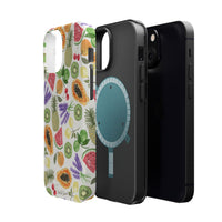 Tropical Fruit Magnetic Impact Phone Case — Watercolor Kiwi, Papaya & Watermelon