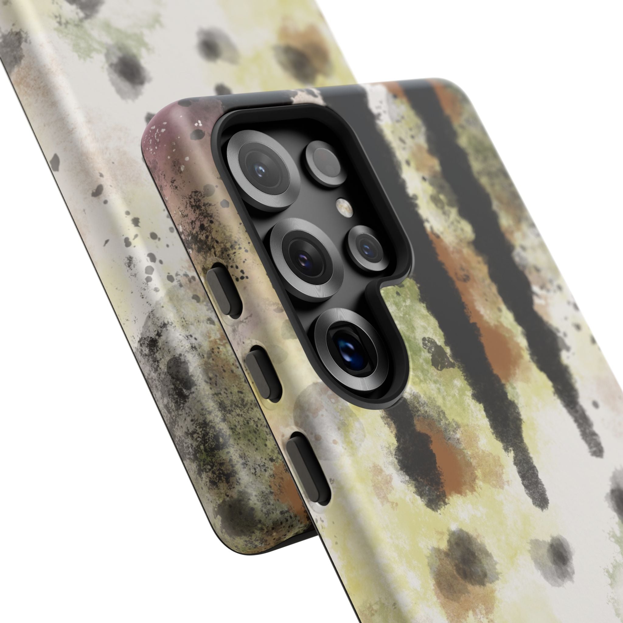 Abstract Camouflage Tough Phone Case — Watercolor Drip Design