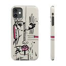 Abstract Face Line Art Slim Phone Case | Minimal Pink Accent