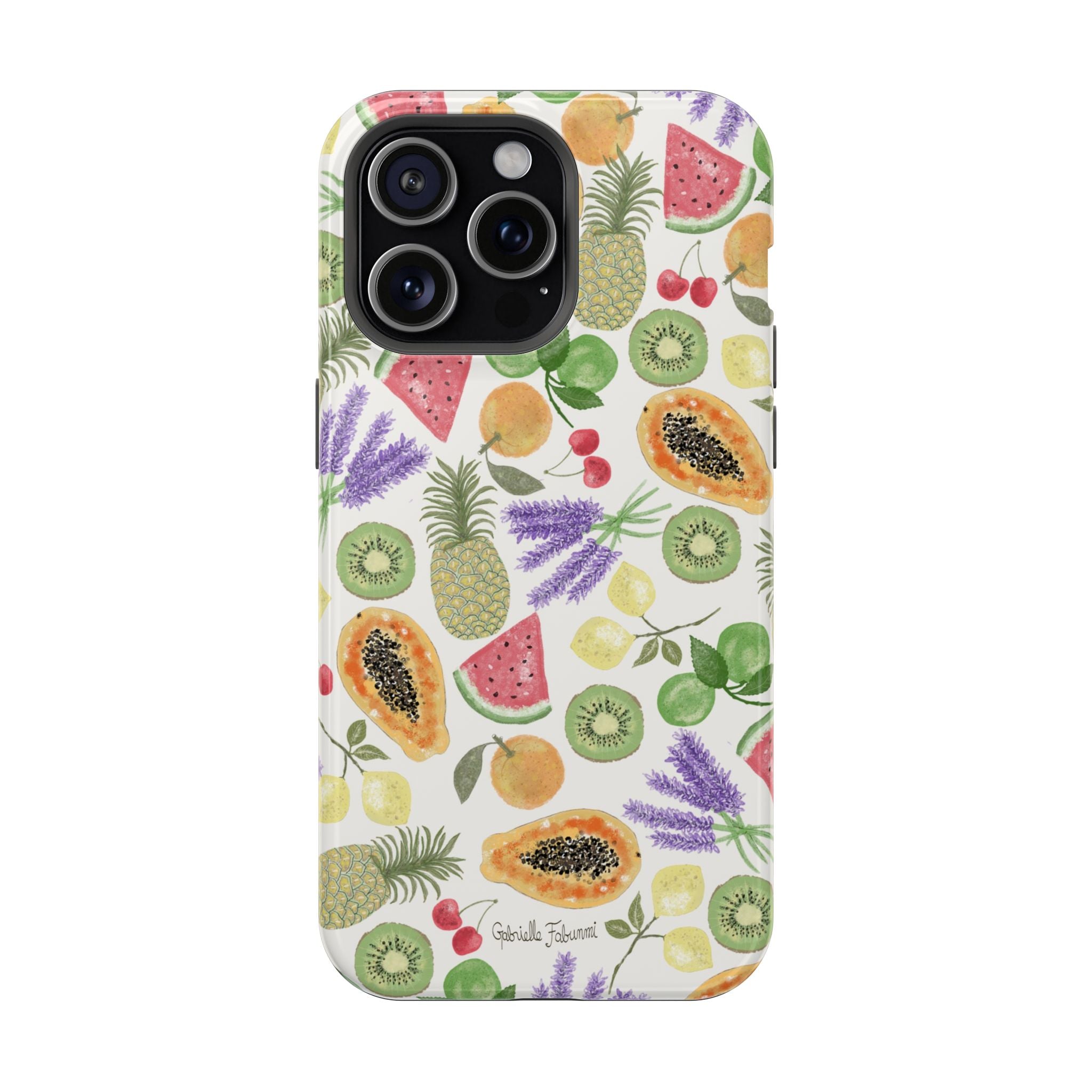 Tropical Fruit Magnetic Impact Phone Case — Watercolor Kiwi, Papaya & Watermelon