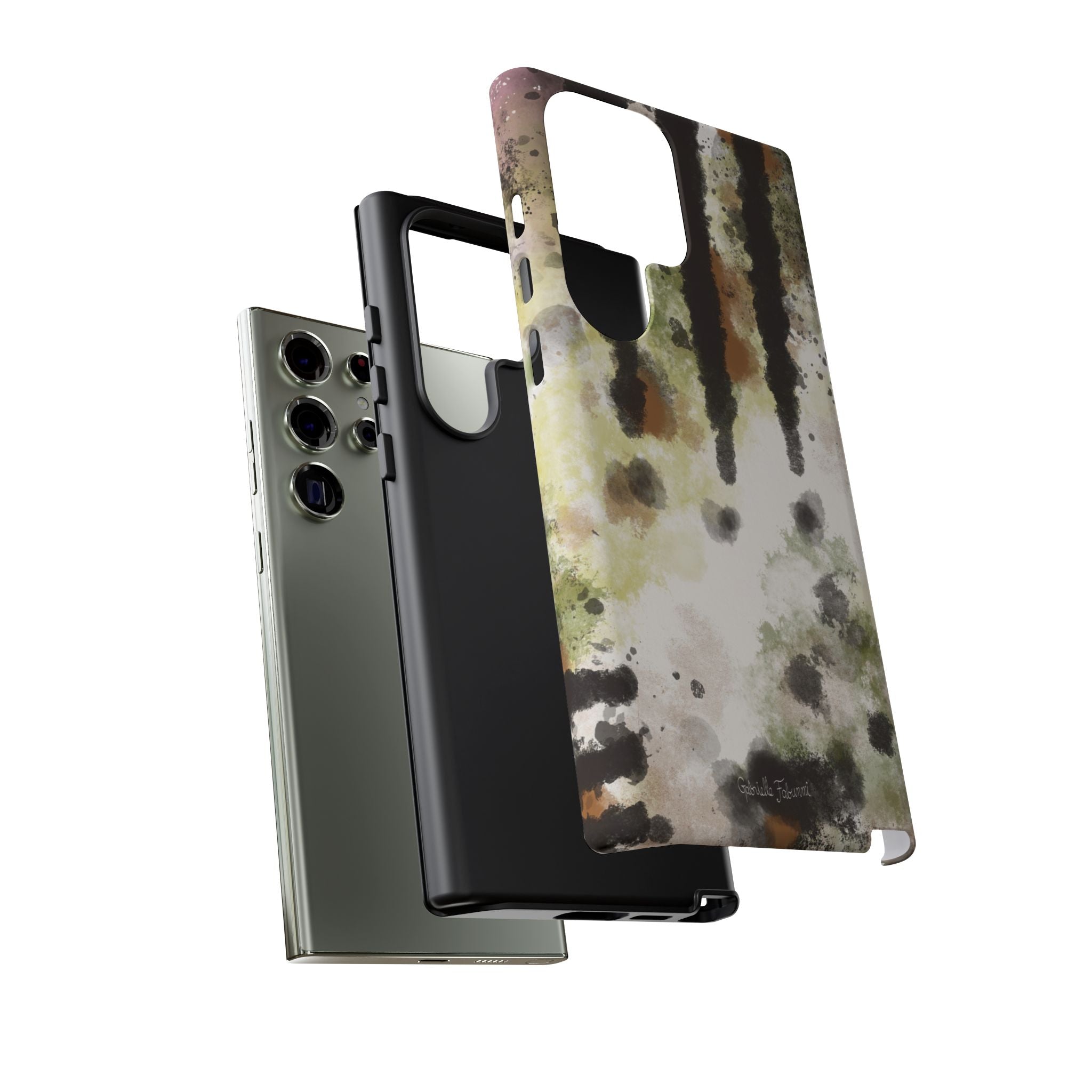 Abstract Camouflage Tough Phone Case — Watercolor Drip Design
