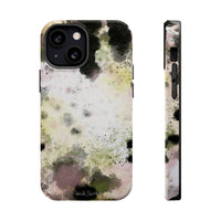 Watercolor Moss Phone Case — Impact‑Resistant Magnetic iPhone Cover