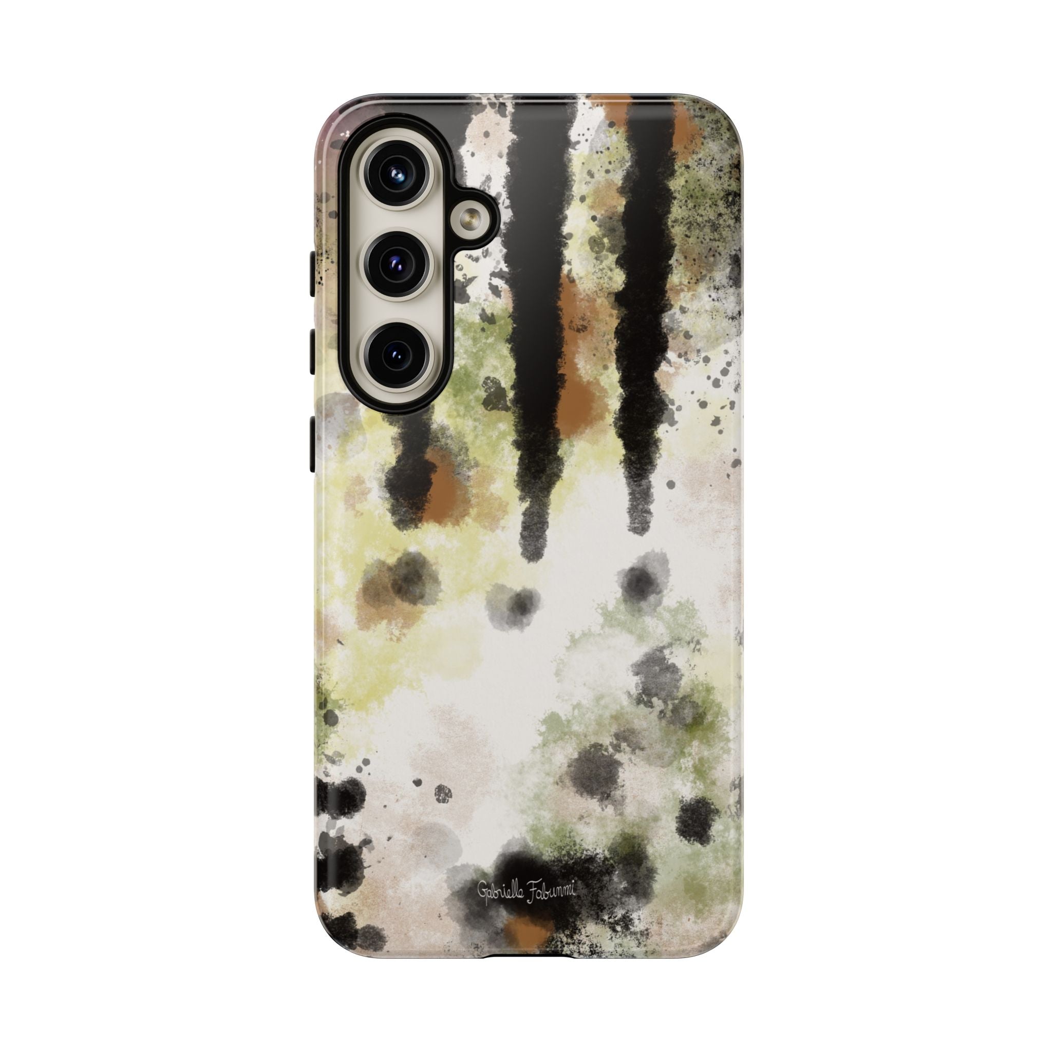 Abstract Camouflage Tough Phone Case — Watercolor Drip Design